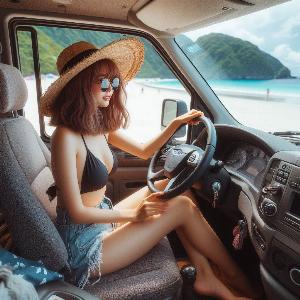 Ford Transit camper van, van life at the beach (18)